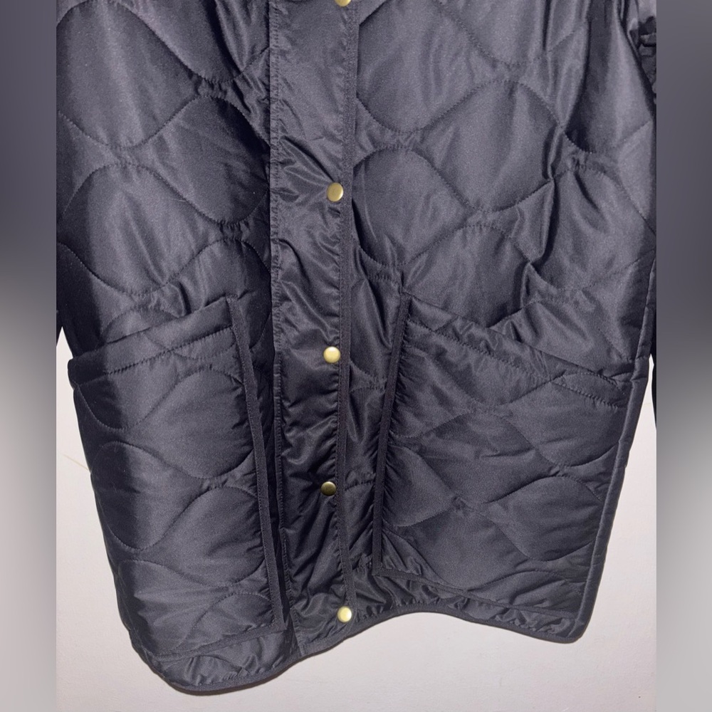 Quince Featherless Quilted Long Puffer Jacket Black Medium Preppy Minimalist - Picture 8 of 16